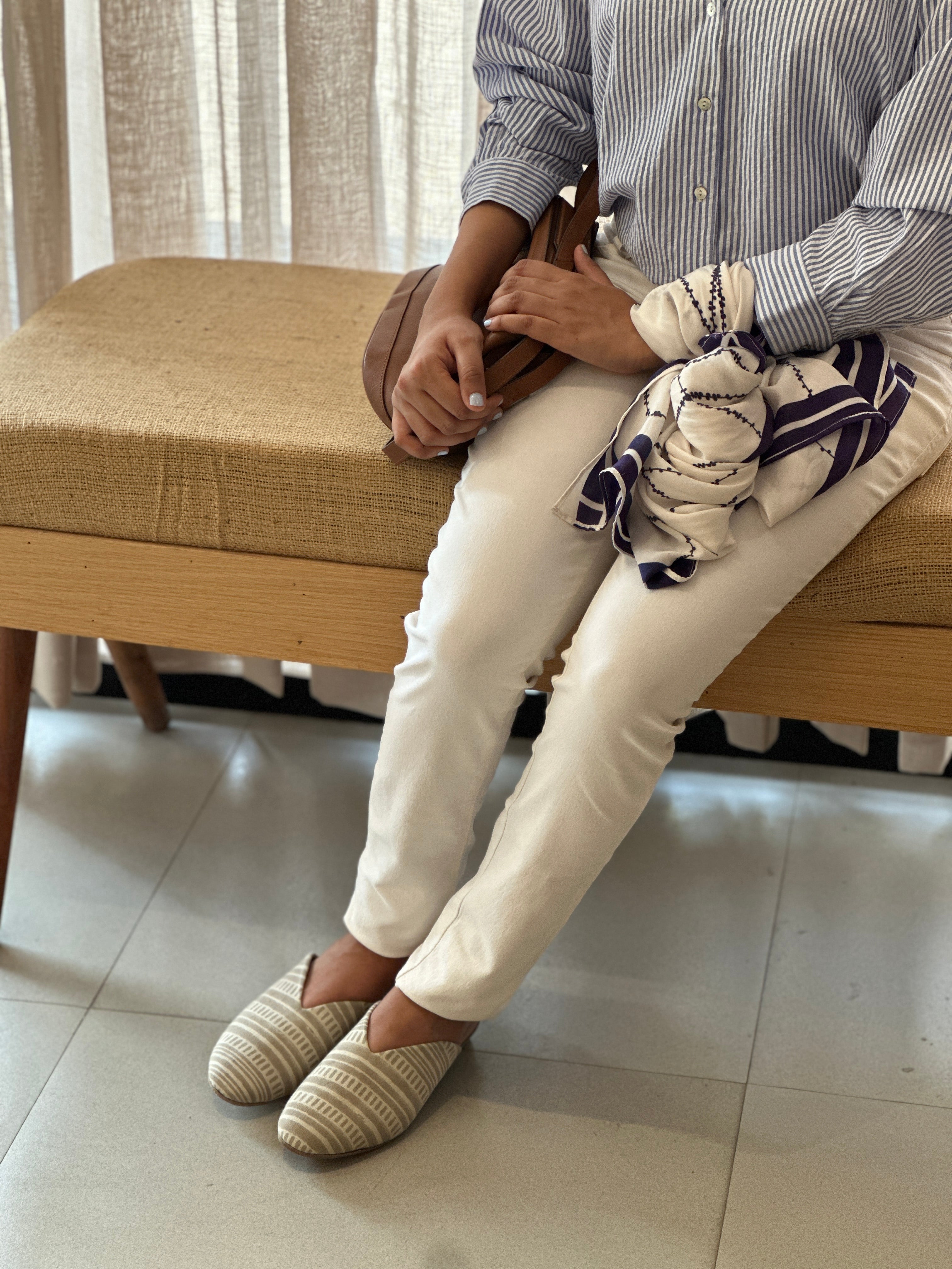 Block Printed Mule (Grey)